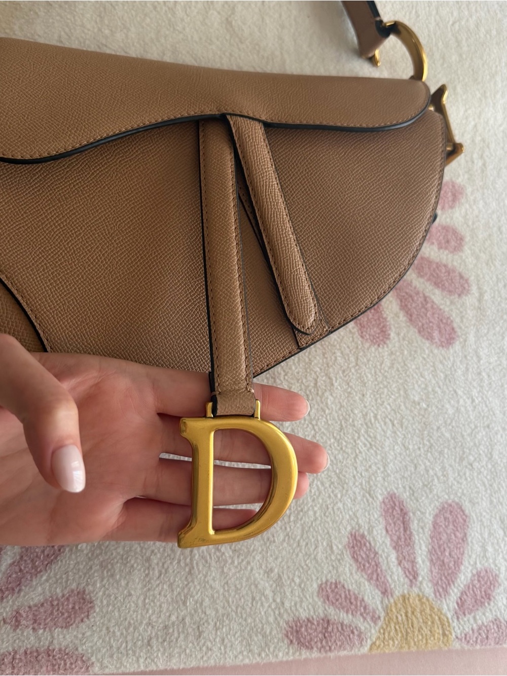 Dior Saddle Bag in Taupe with Gold Hardware - Picture 2 of 4